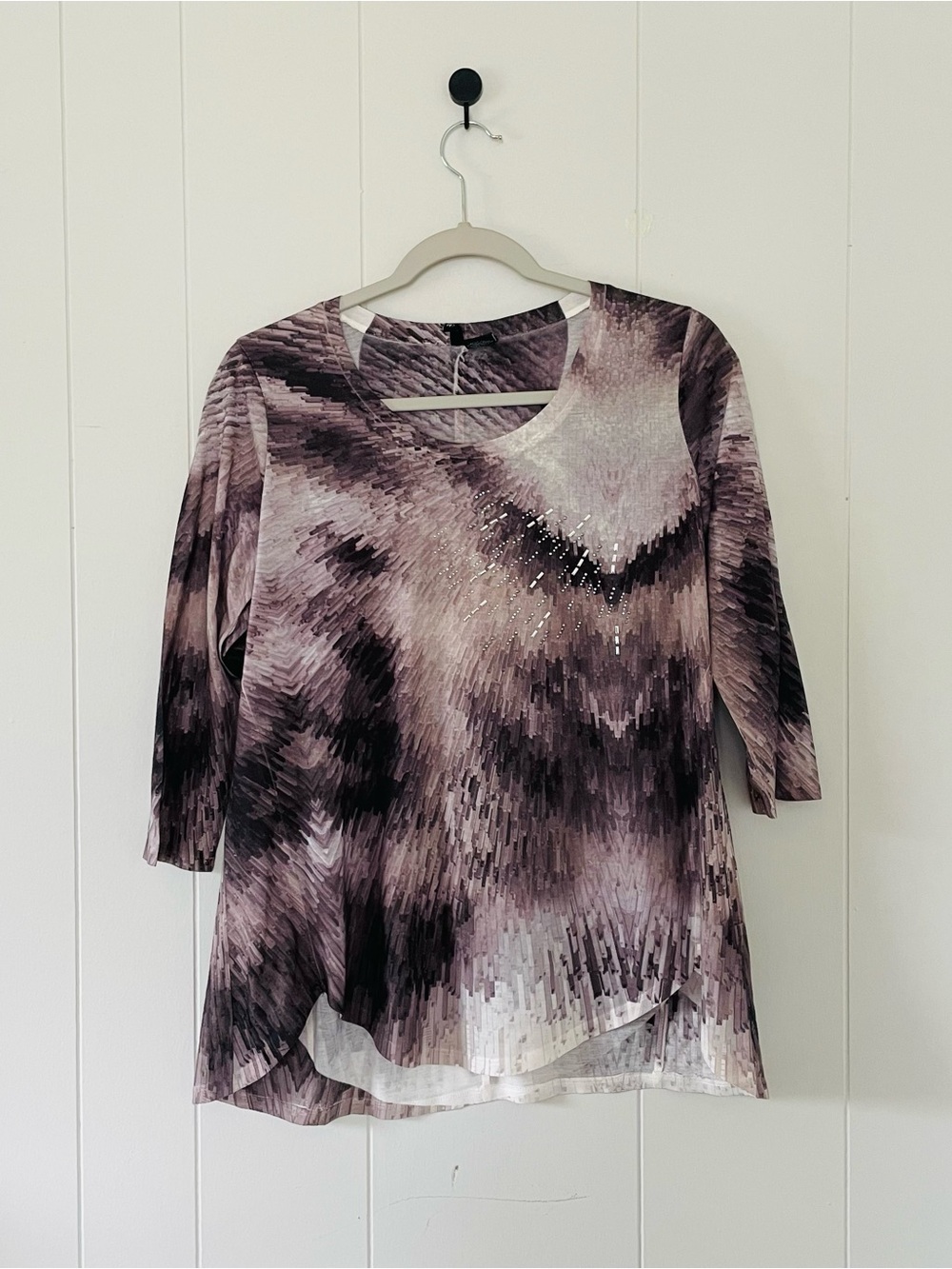 new directions Lavender & Black Abstract Knit Top